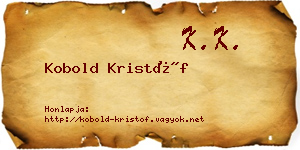 Kobold Kristóf névjegykártya